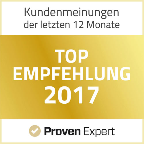 Proven Expert Top Empfehlung 2017